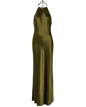 Reformation Jeany Silk Maxi Dress - Green