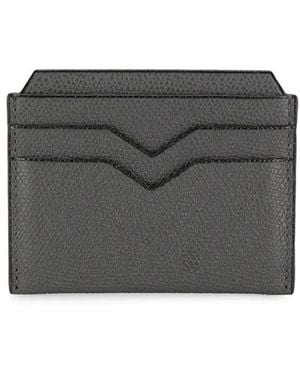 Valextra Textured Leather Cardholder - Grey