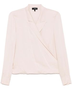 Theory Wikkelblouse Met Puntige Revers - Roze
