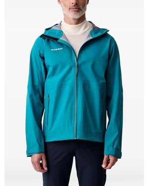 Mammut Linard Guide Logo-Print Hooded Performance Jacket - Blue