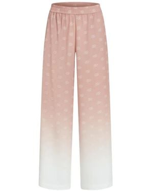 KARL LAGERFELD Logo-Pattern Ombré-Effect Trousers - White