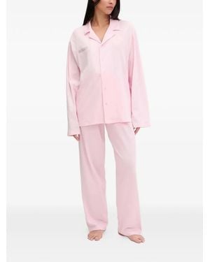 PANGAIA Buttoned Long-Sleeves Nightwear Set - Pink