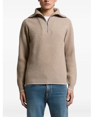 Peserico Gerippter Pullover Mit Viertelreißverschluss - Blau