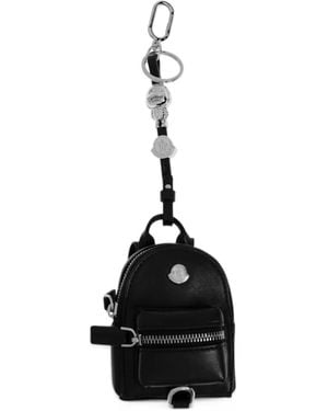 Moncler Llavero De Piel Con Diseño De Mochila - Negro