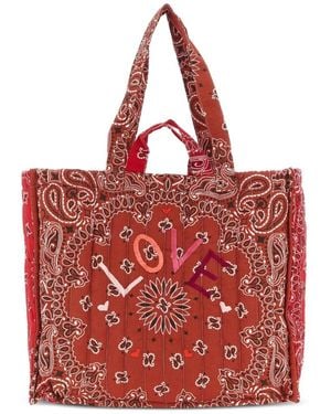 Call it By Your Name Maxi Cabas Quilted Tote Bag - Red