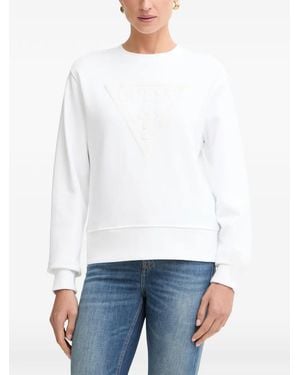 Guess Logo-Patch Hoodie - White