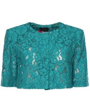 Pinko Lace Spencer Button-Up Cotton Jacket - Green