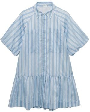 Jonathan Simkhai Crissy Striped Ruffled Mini Dress - Blue