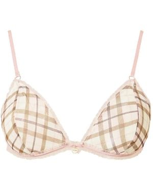 Twinset Sujetador Triangular A Cuadros - Neutro