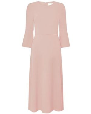 Jane Robe Mi-Longue Riley À Manches Évasées - Pink