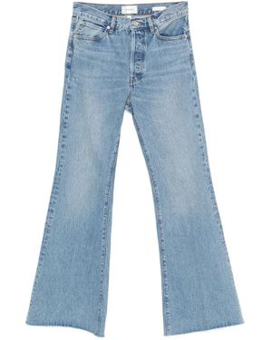 FRAME The Lax Raw-Edge Wide-Leg Jeans - Blue