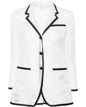 Thom Browne Semi Sheer Organza Blazer - White