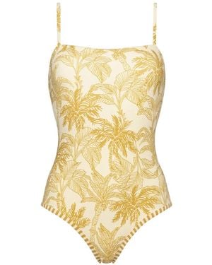 Eres Tropical-Pattern Swimsuit - Metallic