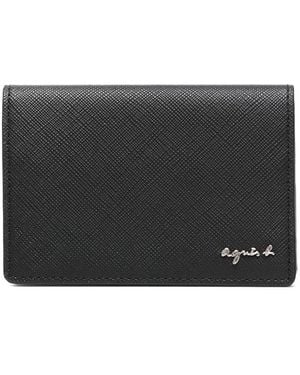 agnès b. Bi-Fold Leather Cardholder - Grey