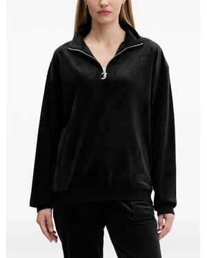 Juicy Couture Jersey con logo y cremallera - Negro