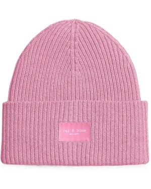 Rag & Bone Blake Ribbed Beanie Hat - Pink