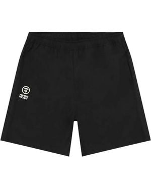 Aape By A Bathing Ape Logo-print Drawstring Shorts - Black