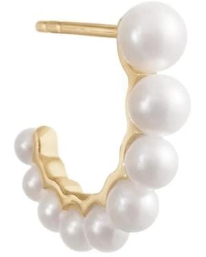 Sophie Bille Brahe 14Kt Gerecycled Geelgouden Petit Boucle De Perle Oorbel Met Zoetwaterparel - Wit