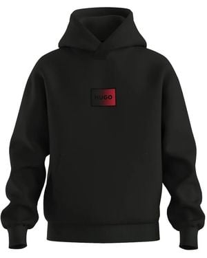 HUGO Logo-Detail Hoodie - Black