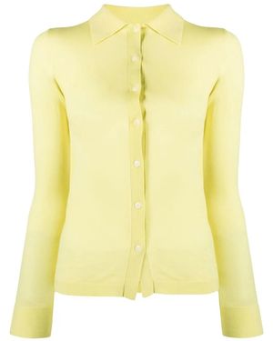 Nanushka Fine-Knit Long-Sleeve Shirt - Yellow