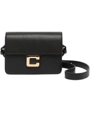 CAREL PARIS Mabillon Grained Leather Shoulder Bag - Black