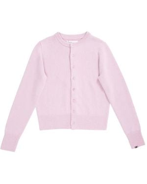 Extreme Cashmere Crew-Neck Cashmere Cardigan - Pink