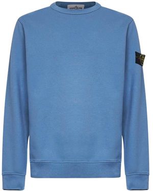 Stone Island Ribbed Crewneck Sweatshirt - Blue