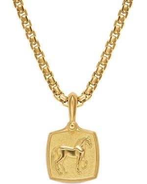 David Yurman 18K Petrvs Horse-Amulet Necklace - Metallic