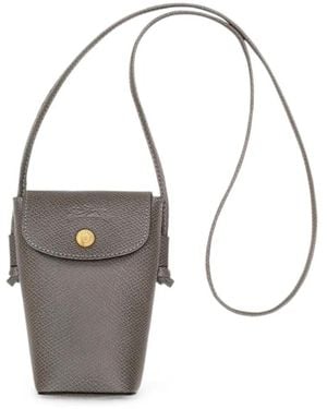 Longchamp Épure Textured-Leather Mini Bag - Grey