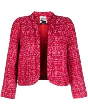 Edward Achour Paris Cropped Tweed Jacket - Red