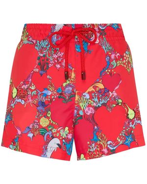 Vilebrequin Amor Graphic-Print Mini Swim Shorts - Red