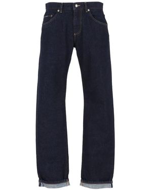 Dolce & Gabbana Logo-Embroidered Jeans - Blue