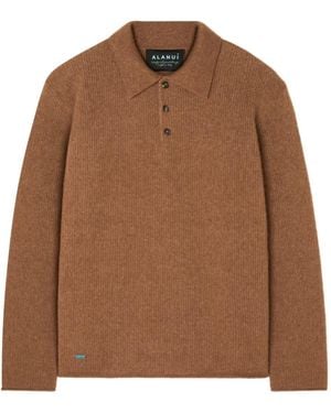 Alanui Cashmere Blend Polo Shirt - Brown