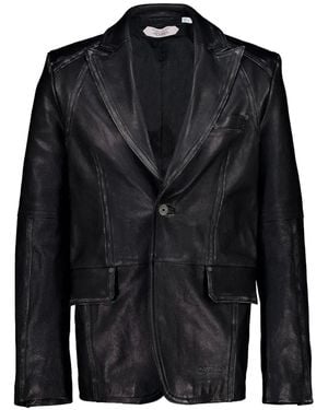 Off-White c/o Virgil Abloh Bookish Buffalo-Leather Jacket - Black