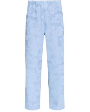 A Bathing Ape Pantalon À Motif En Jacquard - Bleu
