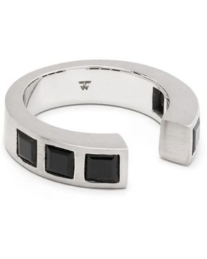 Tom Wood Anello Vault Gate Square - Bianco