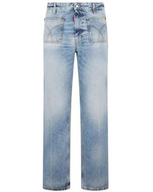 DSquared² Light Diagonale Wash Trousers - Blue