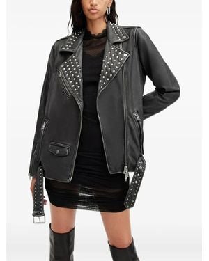AllSaints Giacca Biker Billie Con Borchie - Nero