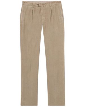Brooks Brothers Pleat-Detailed Corduroy-Textured Chino Trousers - Natural