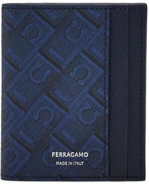 Ferragamo Porte-Carte À Logo Imprimé - Blue