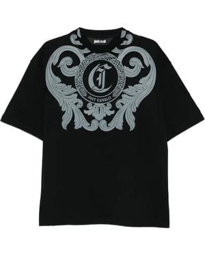 Just Cavalli Graphic Print T-Shirt - Black