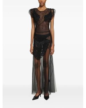 Vivienne Westwood Justina Lace-Appliqué Tulle Dress - Black