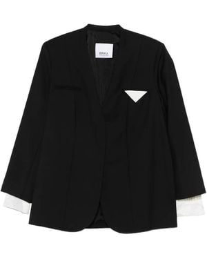 Erika Cavallini Semi Couture Flap-Pocket Blazer - Black