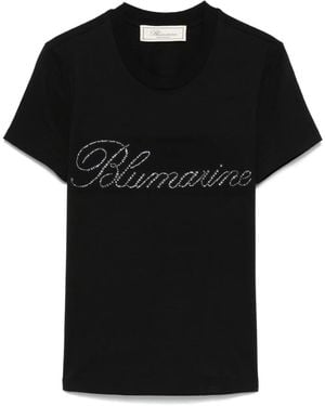 Blumarine T-Shirt Mit Strass-Logo - Schwarz