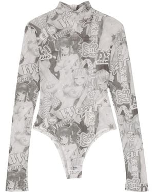 Gcds Printed Bodysuit - White