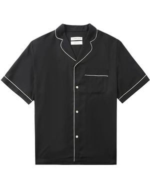A Kind Of Guise Tencel-Hemd Mit Kontrastbesatz - Schwarz