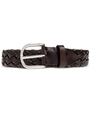 Brioni Braided Leather Belt - White