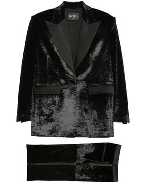 Dondup Crushed-Velvet Suit - Black