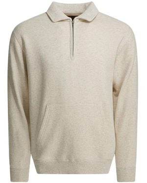 Beams Plus Half-Zip Pocket Sweatshirt - White