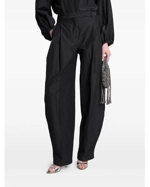 ANDAMANE Tracy Trousers Pleated Wide-Leg Trousers - Black